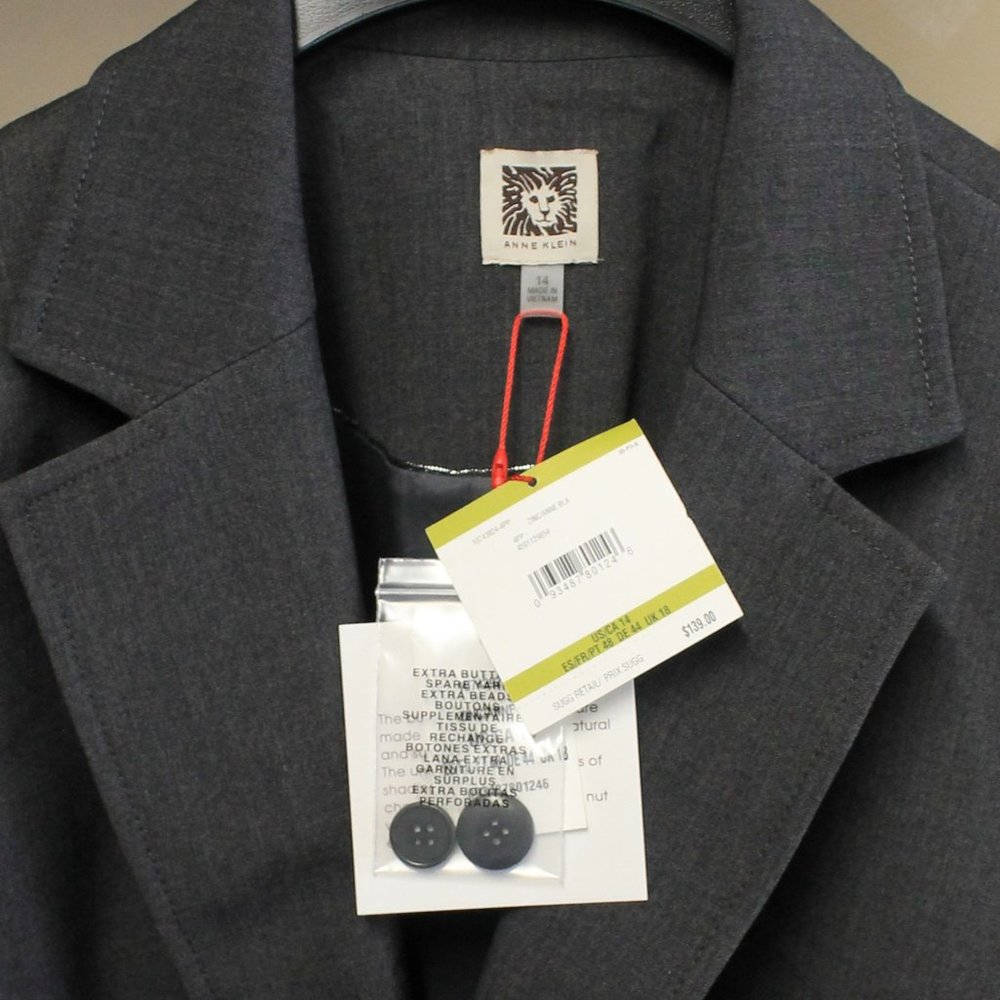 Anne Klein Melange Notch Collar One Button Jacket - Picture 6 of 7
